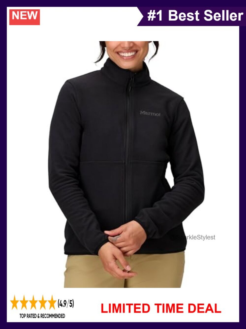 Women's Full Zip Fleece Jacket 100-Weight Lightweight Outdoor Layer